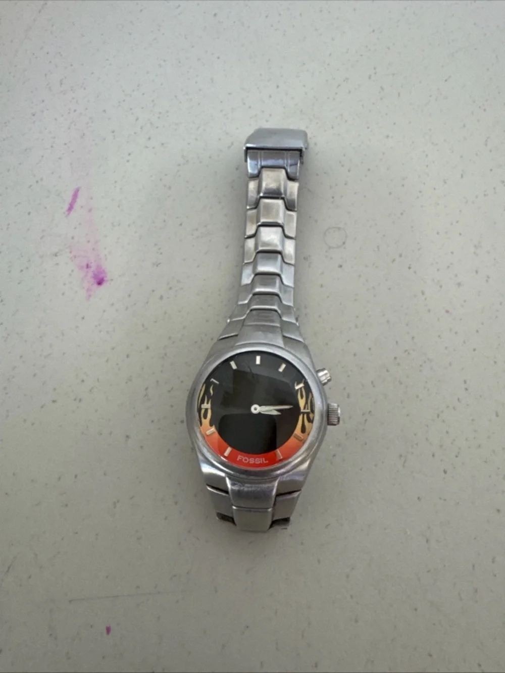 Fossil Big Tic flame watch. Pre-owned
